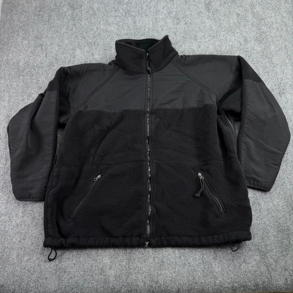 US Military Fleece Jacket Mens Size XL Black Polartec Cold Weather Shirt ECWCS